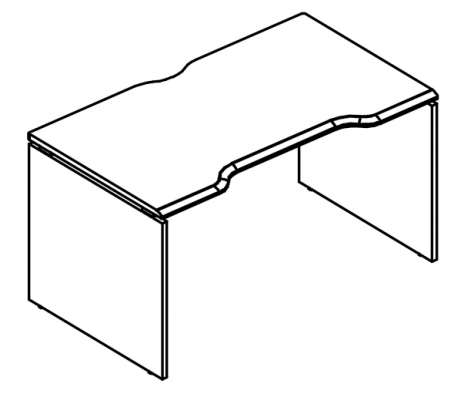 Стол эргономичный "Симметрия" 80x160 на каркасе ДСП (1 скос) Alta