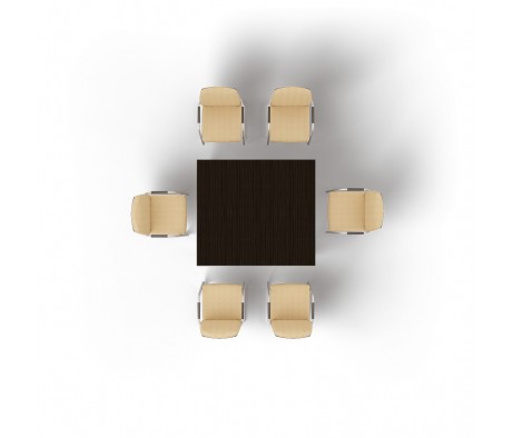 Стол 140х126х73,5 для совещаний металлические опоры Multimeeting цвет венге