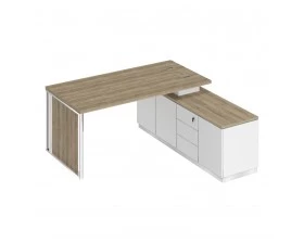 Стол руководителя на опорной тумбе (левый/правый) с декоративной вставкой БР 107 Bravo images