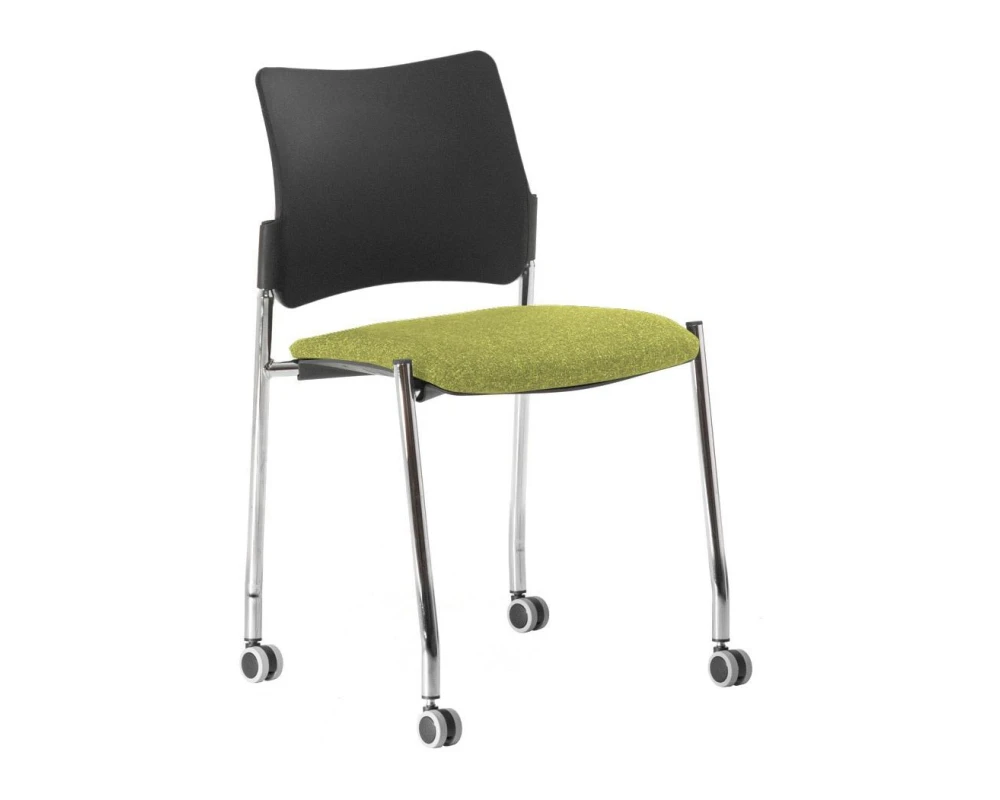 Кресло Pinko на колесах Пластик/Ткань, Черный/Зеленый