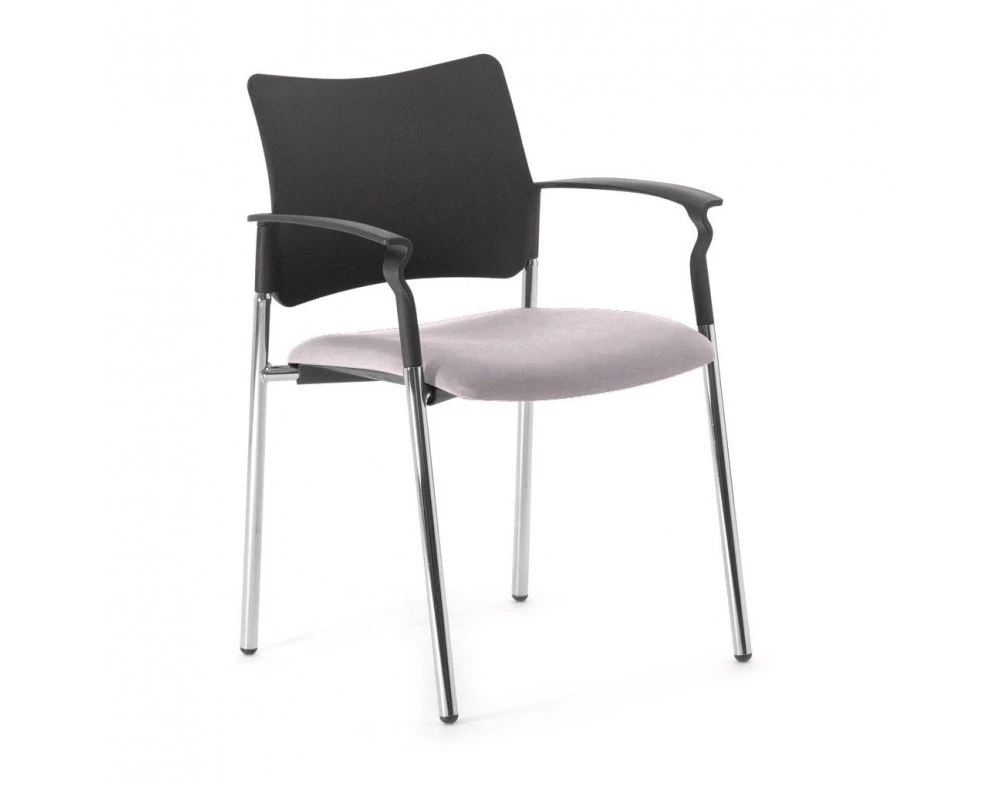 Кресло Pinko на опорах подлокотники Пластик/Ткань, Черный/Серый