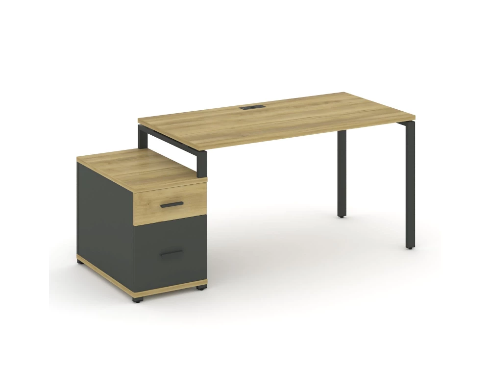 Стол письменный с 1 опорной тумбой CN.SP-307 W 1380/1746x720x750 Concept