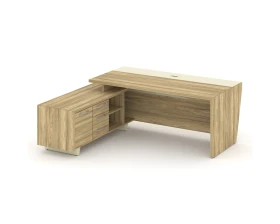 Стол для руководителя с опорной тумбой, левый 200 Корнер / Corner images