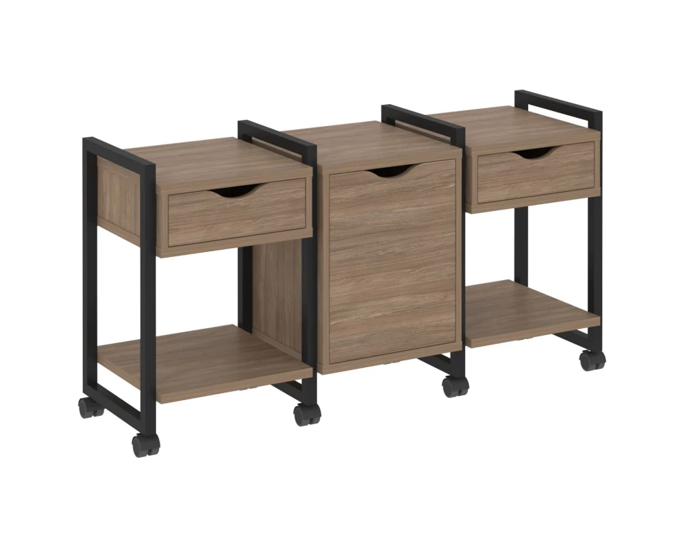 Тумба на колесных опорах наборная. Вариант №6 1440х460х767 Loft