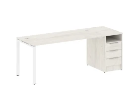 Рабочая станция на П-образном м/к с опорной тумбой 201,2x72x75 Метал Систем / Metal System images