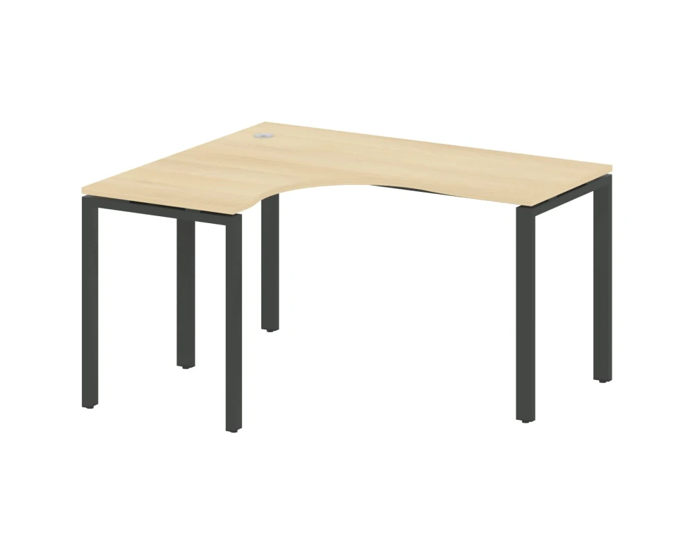 Стол криволинейный левый на П-образном м/к 140x120x75 Метал Систем / Metal System