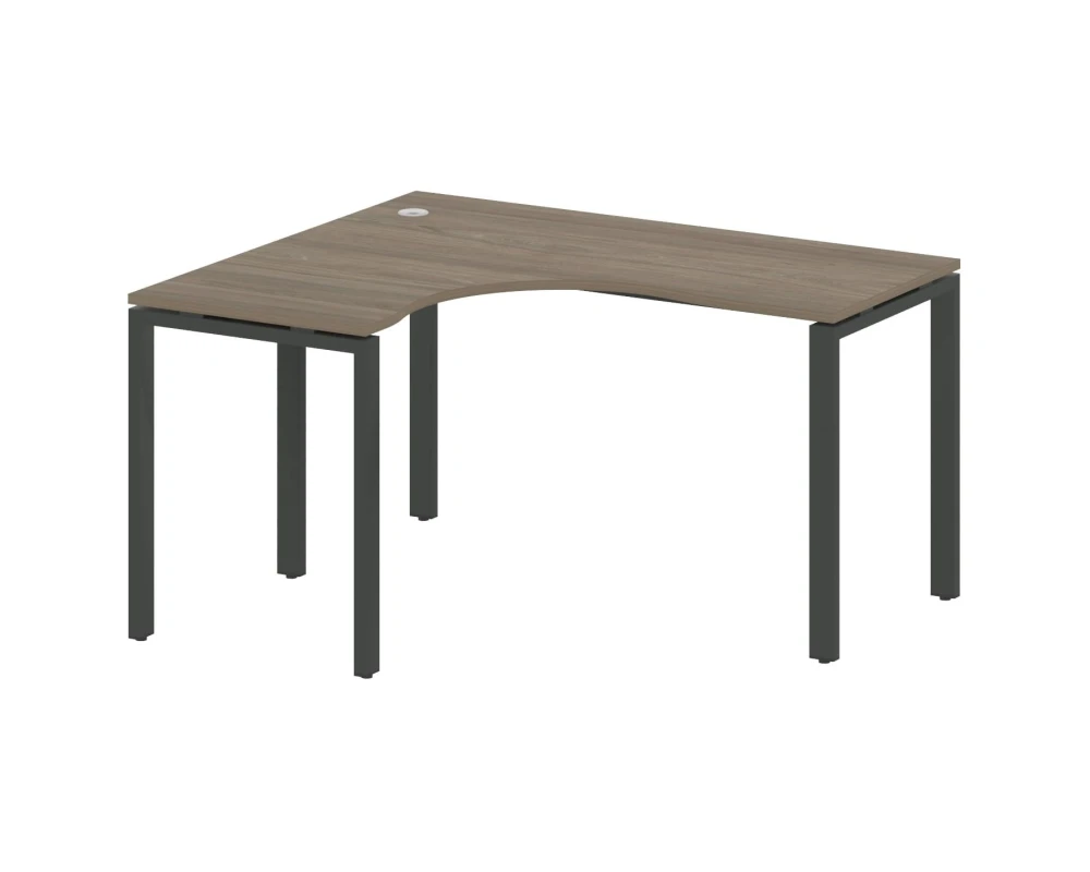 Стол криволинейный левый на П-образном м/к 140x120x75 Метал Систем / Metal System