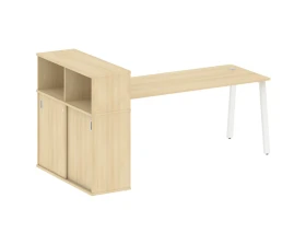 Стол письменный на А-образном м/к с опорным шкафом-купе 221x112x109,8 Метал Систем / Metal System images