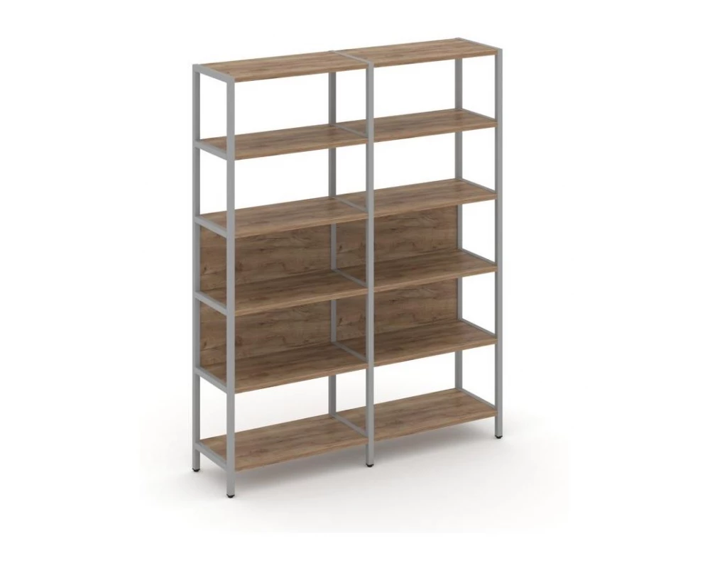 Двухсекционный стеллаж пятиярусный 1590х400х1980 Shelf System