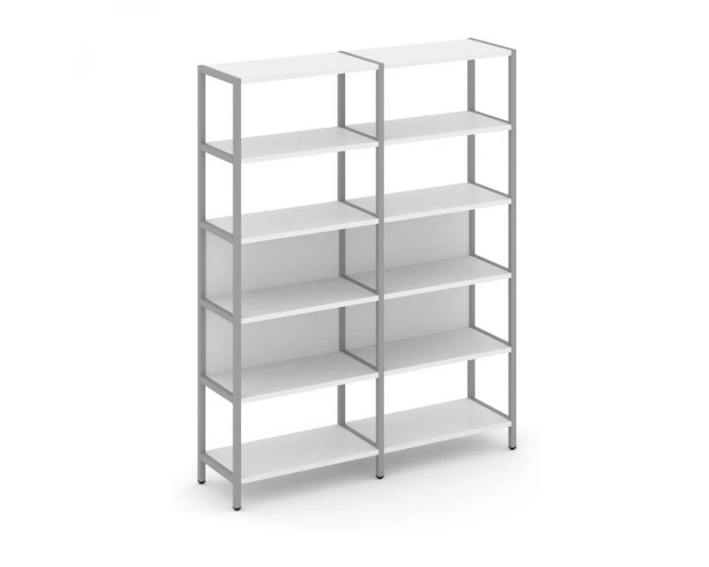 Двухсекционный стеллаж пятиярусный 1590х400х1980 Shelf System