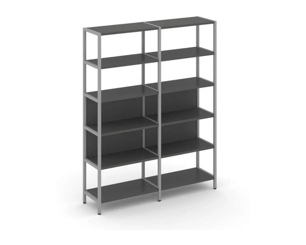 Двухсекционный стеллаж пятиярусный 1590х400х1980 Shelf System
