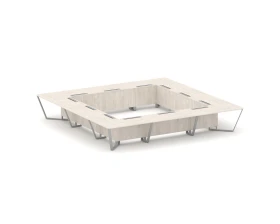 Стол переговорный квадратный ЛДСП/краш. металл 4800x4800x750 Стил Мит / Steel Meet images