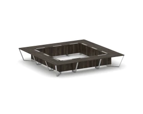 Стол переговорный квадратный ЛДСП/краш. металл 4800x4800x750 Стил Мит / Steel Meet images