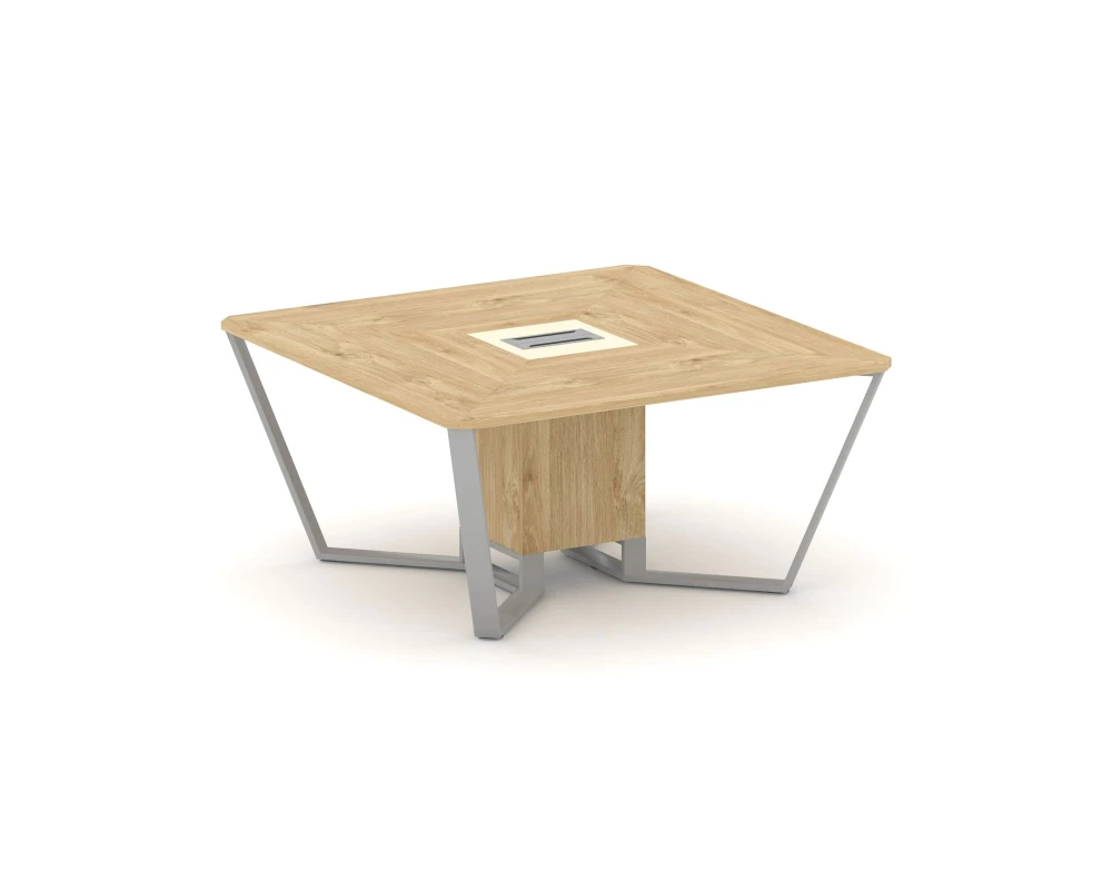 Стол переговорный квадратный ЛДСП/краш. металл/МДФ 1600x1600x750 Стил Мит / Steel Meet