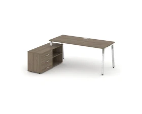 Стол письменный с греденцией левой на А-образном каркасе 1380x800x750 Стайл Проджект Директ Люкс / Style Project Direct Lux images