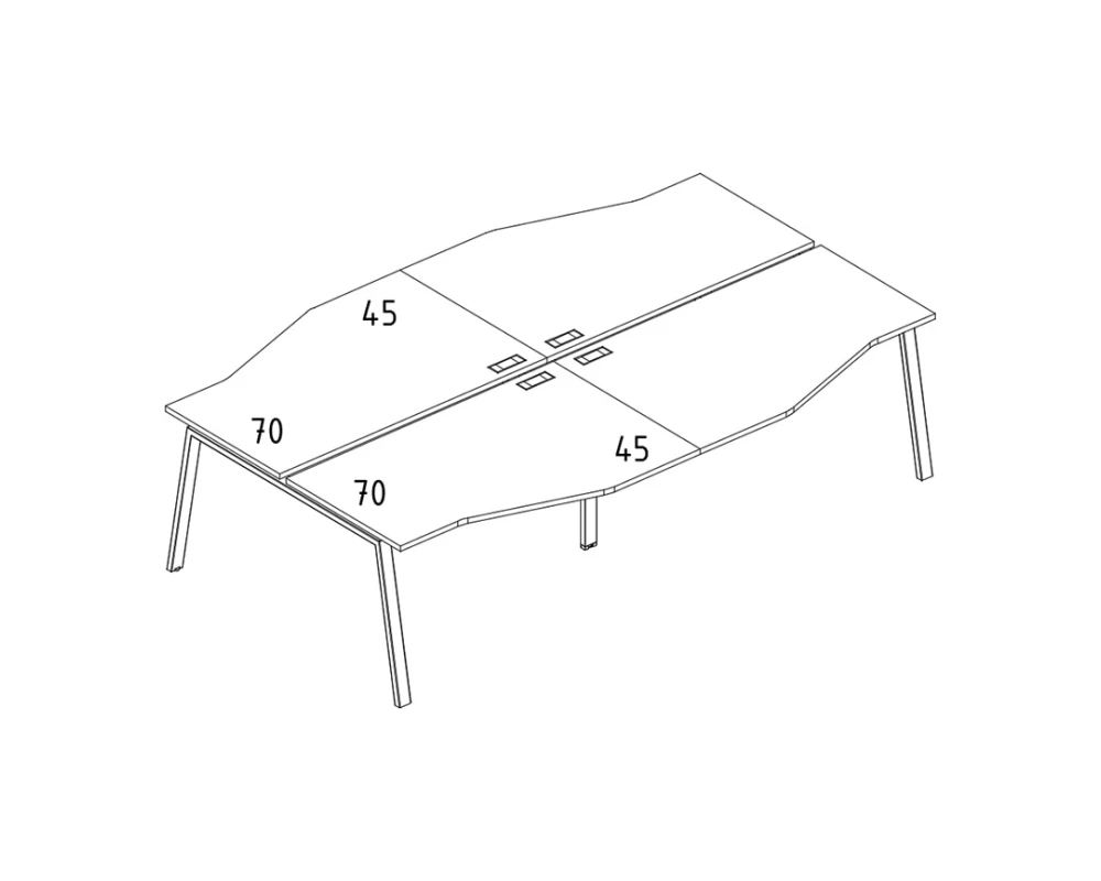 Станция на каркасе TRE со столами Техно 4х160 A4.PRO