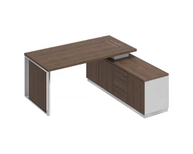 Стол руководителя на опорной тумбе (левый/правый) с декоративной вставкой БР 107 Bravo images