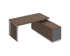 Стол руководителя на опорной тумбе (левый/правый) с декоративной вставкой БР 107 Bravo images