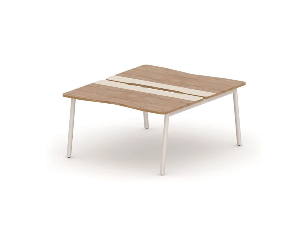 Бенч-система симметричная на 2 места с вырезным кабель-каналом 140х163х73,5 Accord