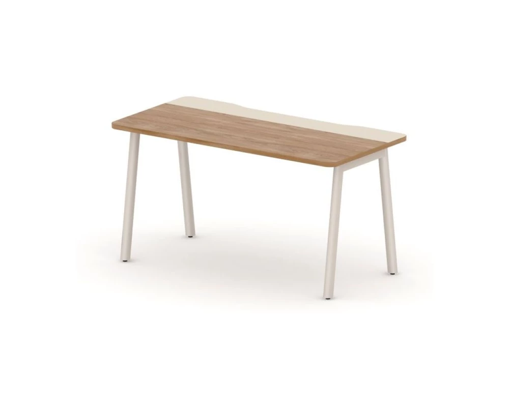 Стол прямой на металлокаркасе с вырезным кабель-каналом 140х70х73,5 Accord