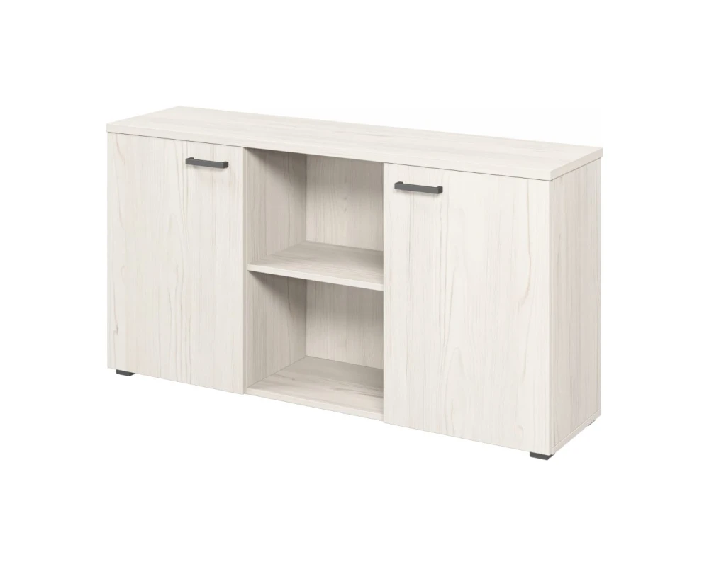 Тумба приставная к 2м столам с экраном, с распашными дверями Лемо / Lemo