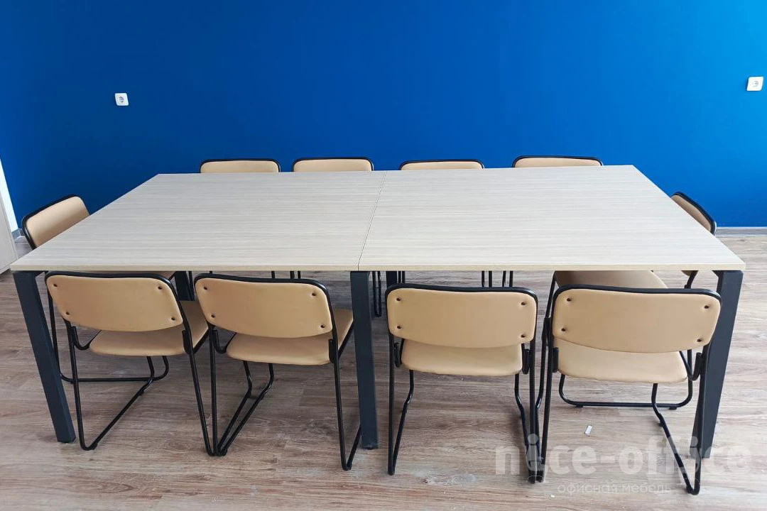 Стол для переговоров 120x123,6x75 Trend Metal Дуб феррара фото в интерьере 2