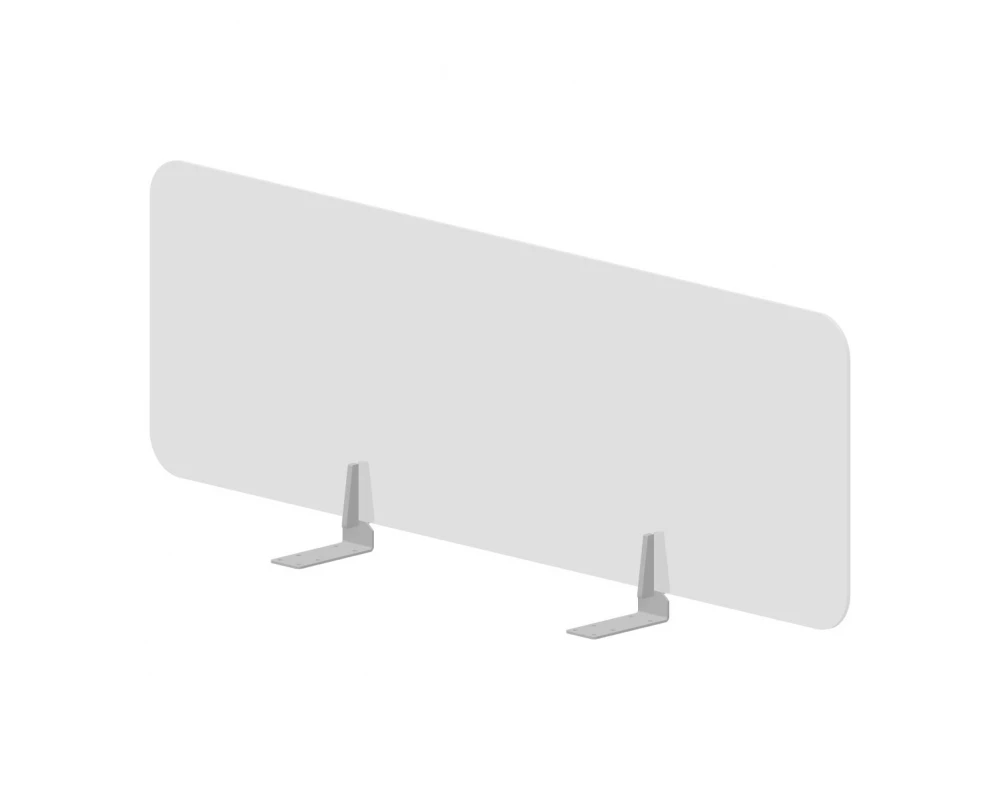 Экран фронтальный (плексиглас) 118x39,2 для стола bench ш.118см (с кронштейнами) Plexi Молочно-белый/Алюминий