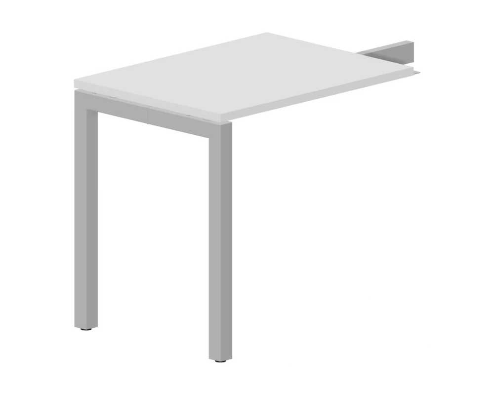 Брифинг-приставка 800х600х750 (для столешниц гл.680 и 780) Polo Белый/Алюминий