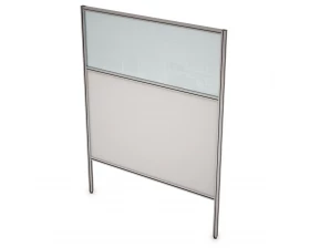 Перегородка напольная комби ЛДСП+Стекло+Просвет 1400x1300x29 Арго images