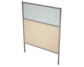 Перегородка напольная комби ЛДСП+Стекло+Просвет 1400x1300x29 Арго images