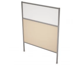 Перегородка напольная комби ЛДСП+Стекло+Просвет 1400x1300x29 Арго images