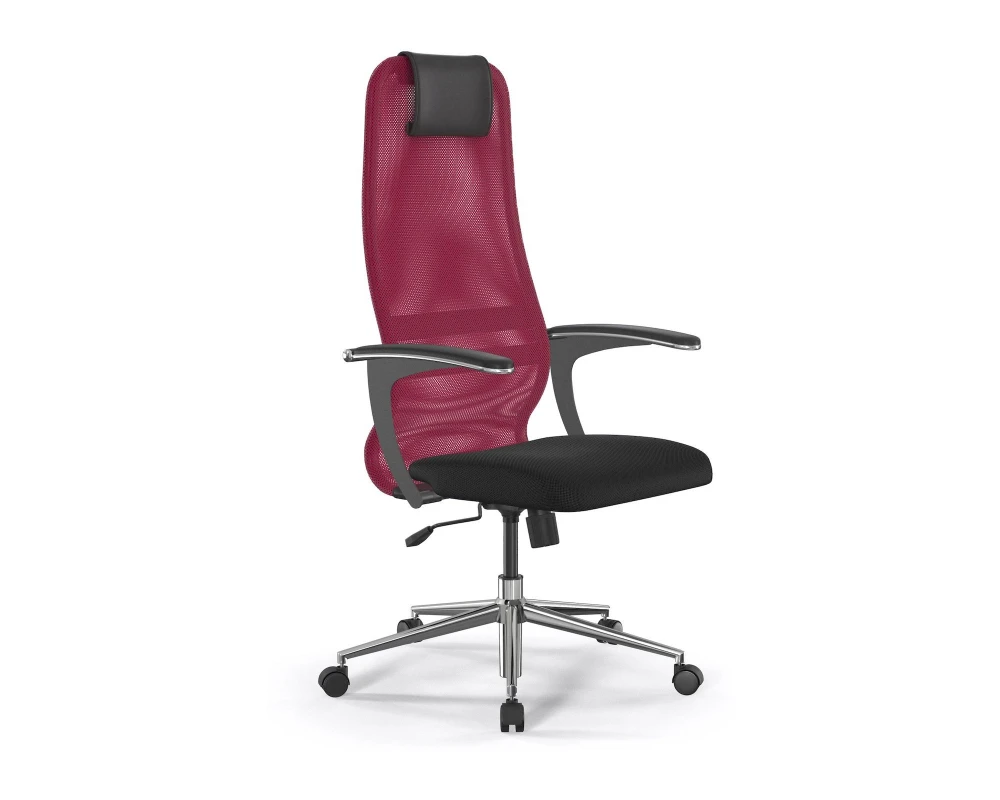 Кресло ErgoLife S 8 B1-8U M09.B23.G18.W01 Сетка/Ткань, Красный/Черный