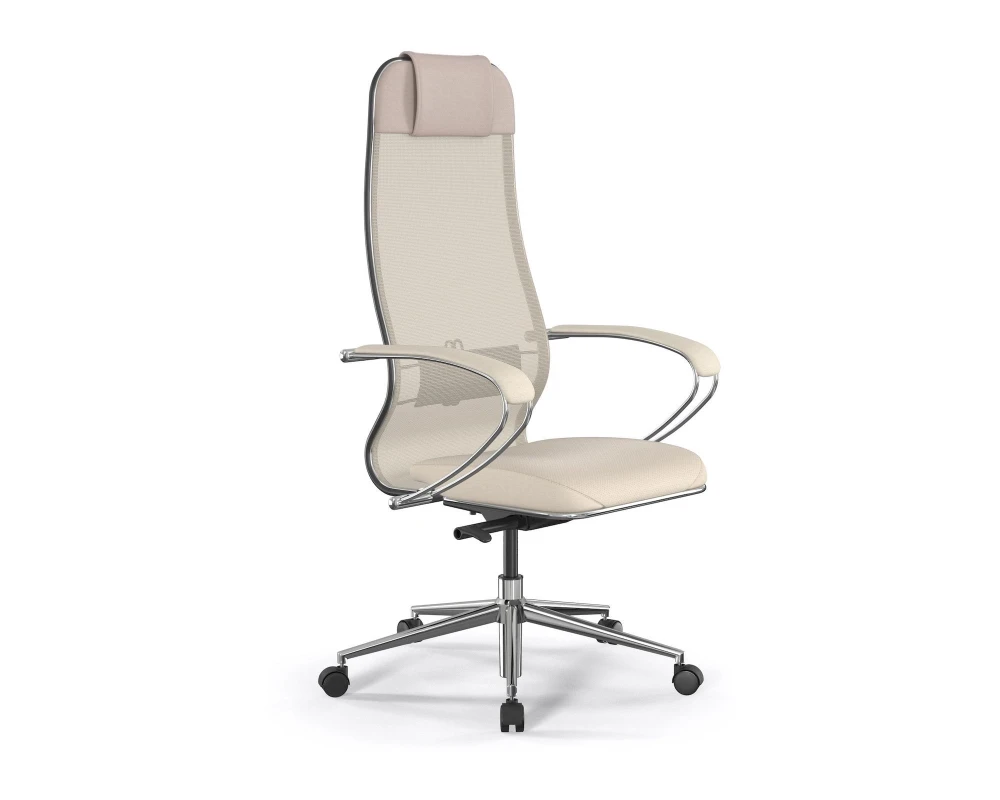 Кресло ErgoLife SynchroSit 10 B1-115K M23.B23.G18.W02 Сетка/Экокожа, Молочный