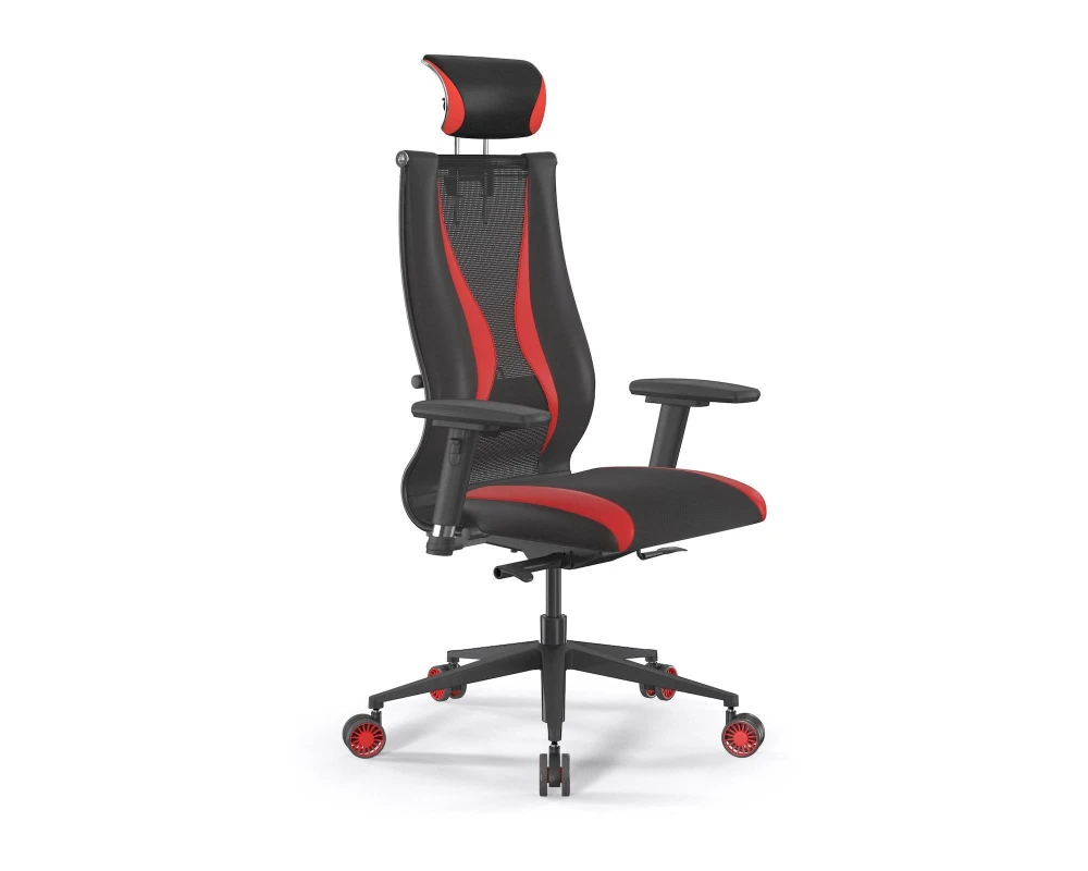 Кресло ErgoLife SynchroSit 10 B2-170D M24.B11.G19.W32 Ткань/Экокожа, Черный/Красный