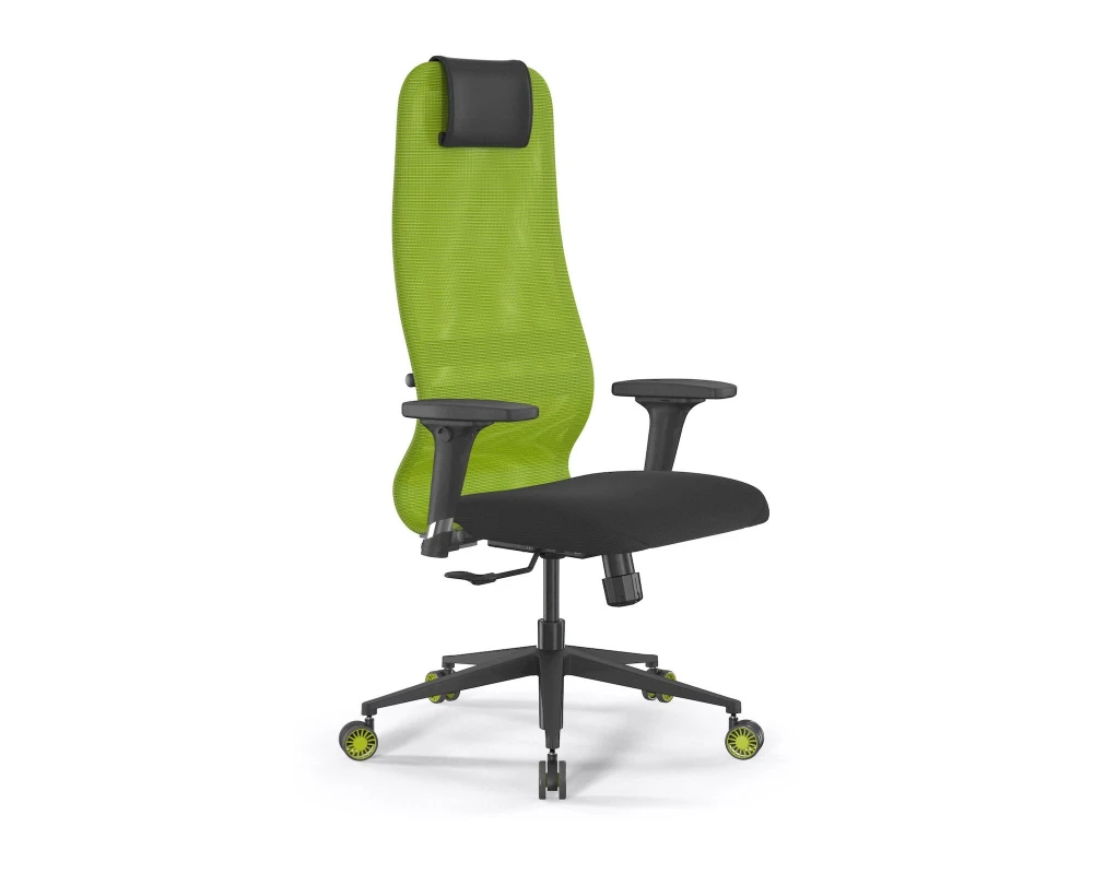 Кресло ErgoLife SynchroSit 8 B1-9D M25.B11.G19.W29 Сетка/Ткань, Зеленый/Черный