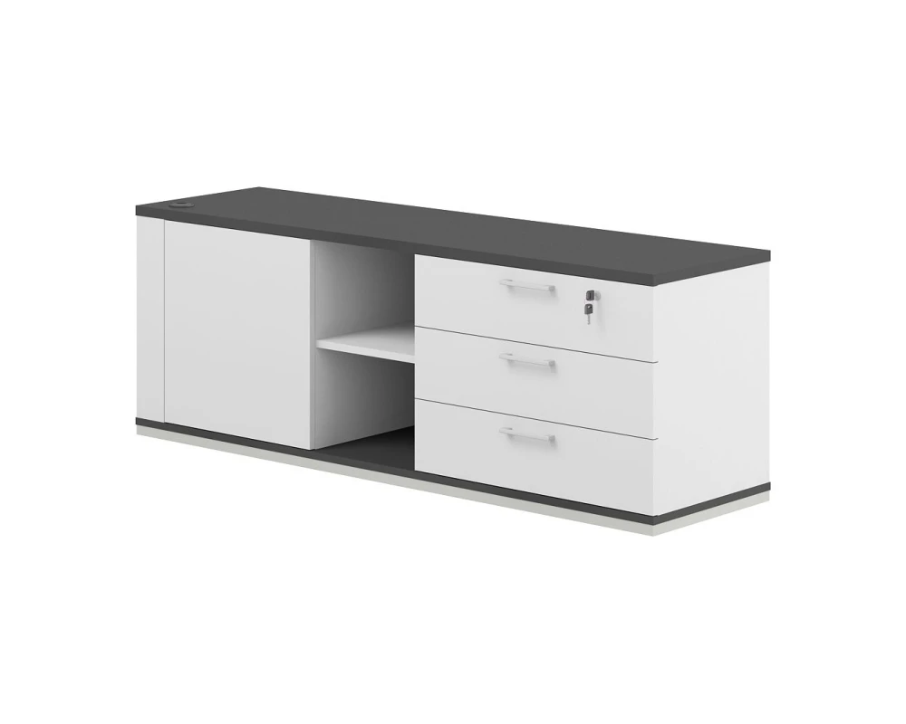 Тумба опорная 1638х450х580, правая Аллегро кабинет / Allegro cabinet Белый/Антрацит/Белый