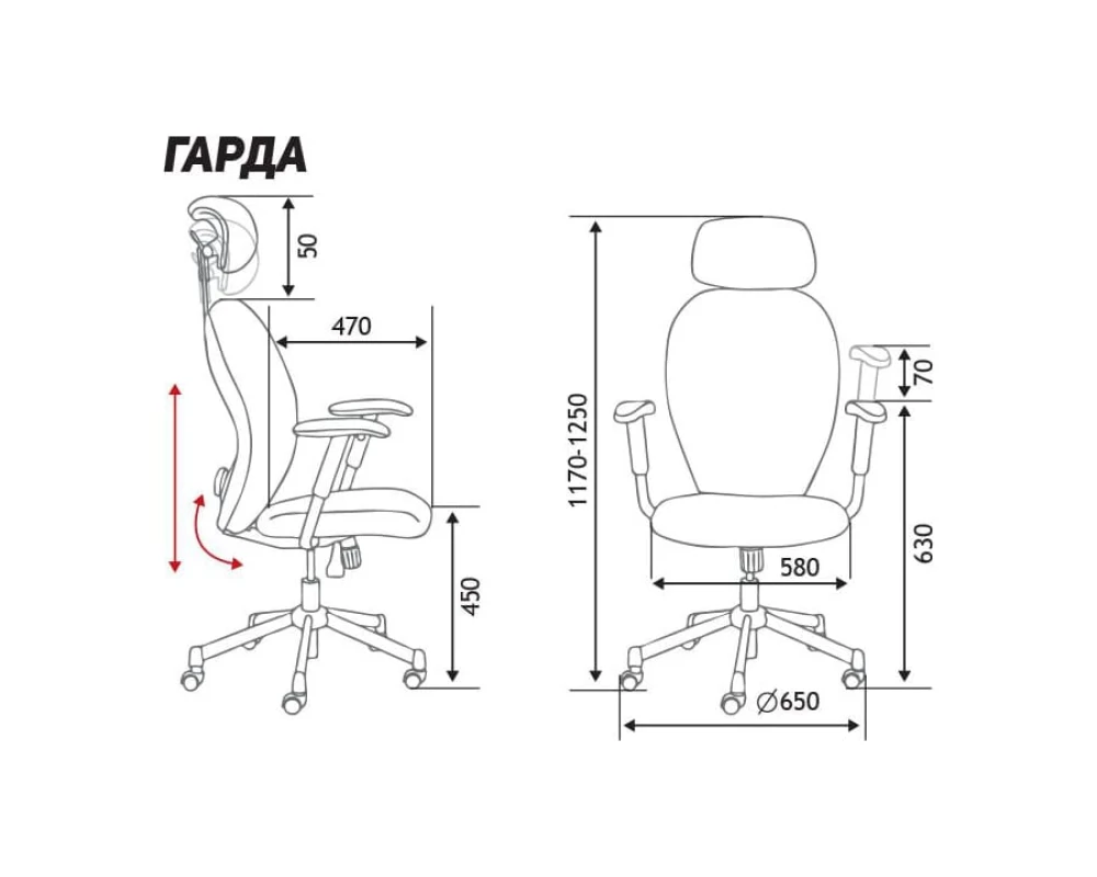 Кресло Norden Гарда SL white Сетка/Ткань, Серый