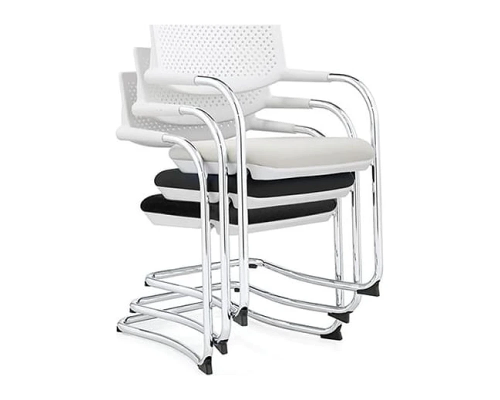 Кресло Norden Самба white CF Пластик/Ткань, Черный/Белый