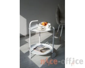Столик сервировочный SHT-CT60 Белый муар/Белый images