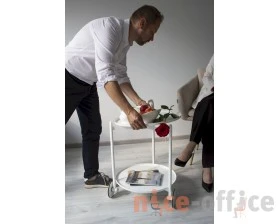 Столик сервировочный SHT-CT60 Белый муар/Белый images