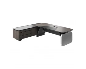 Стол руководителя на опорной сервисной тумбе - левый 2480x2240x750-1150 Atlas (Sun) images