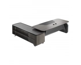 Стол руководителя на опорной сервисной тумбе - правый 2480x2240x750-1150 Atlas (Sun) images