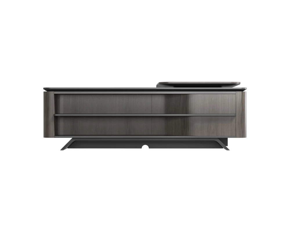 Стол руководителя на опорной сервисной тумбе - правый 2880x2240x750-1150 Atlas (Sun)